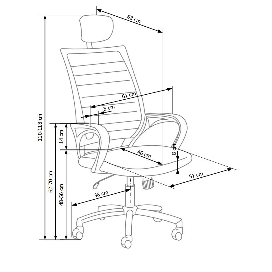 Kancelářská židle MIRI černá/bílá
