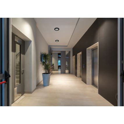 LED Stropní/podhledové svítidlo se senzorem pohybu 2v1 ERGA LED/17W/230V 3000/4000/6500K černá