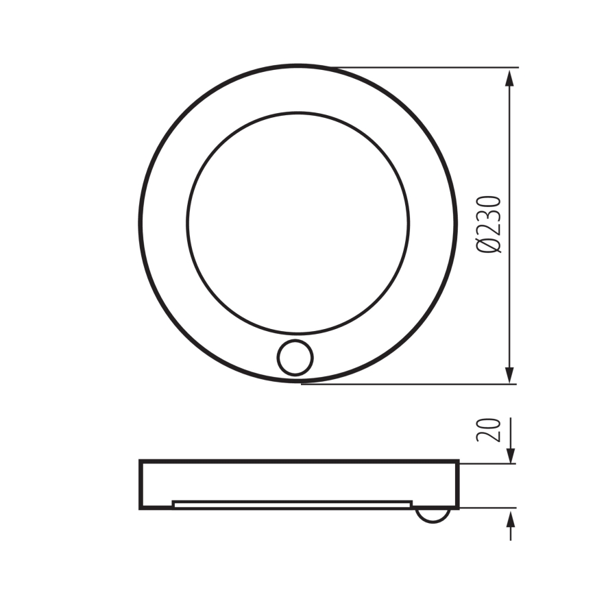 LED Stropní/podhledové svítidlo se senzorem pohybu 2v1 ERGA LED/17W/230V 3000/4000/6500K černá