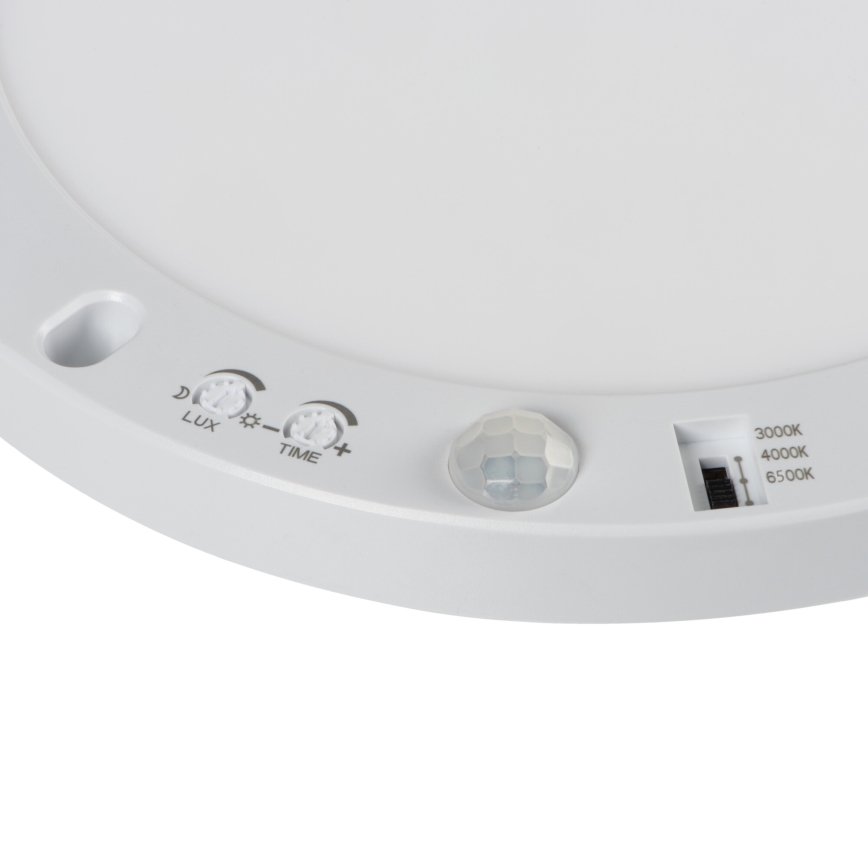 LED Stropní/podhledové svítidlo se senzorem pohybu 2v1 ERGA LED/17W/230V 3000/4000/6500K bílá