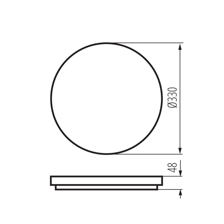 LED Stropní svítidlo VARSO LED/22/30W/230V 3000/4000/6500K pr. 33 cm IP54