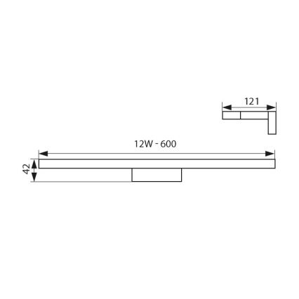 LED Koupelnové osvětlení zrcadla ASTEN LED/12W/230V IP44 lesklý chrom