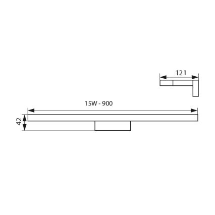 LED Koupelnové osvětlení zrcadla ASTEN LED/15W/230V IP44 lesklý chrom