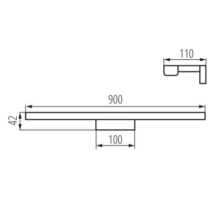 LED Koupelnové osvětlení zrcadla ASTEN LED/15W/230V IP44 černá