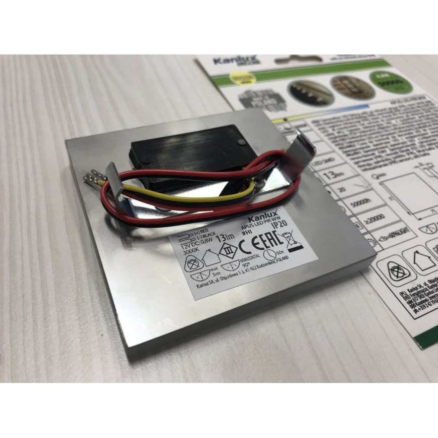 LED Schodišťové svítidlo APUS se senzorem LED/0,8W/12V 3000K