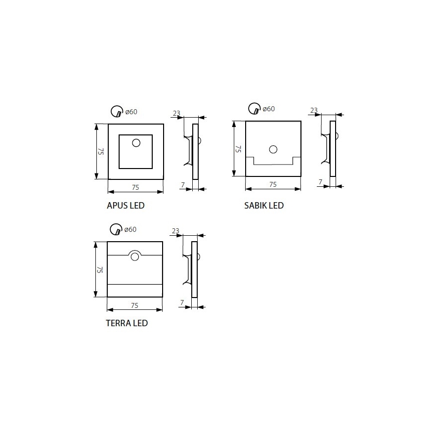 LED Schodišťové svítidlo APUS se senzorem LED/0,8W/12V 3000K