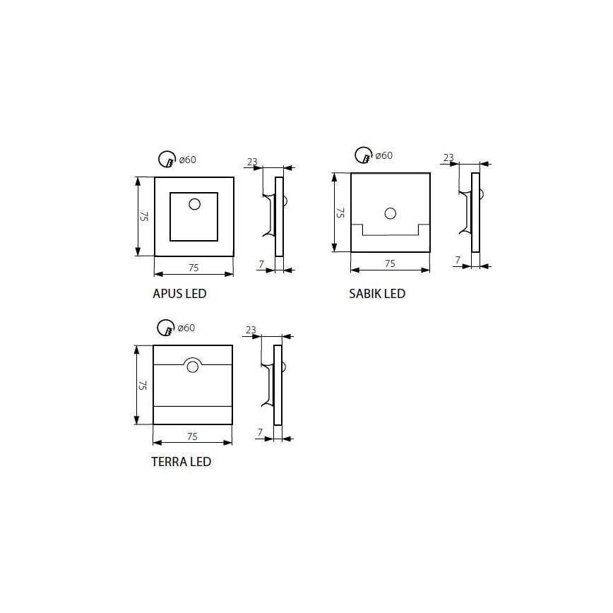 LED Schodišťové svítidlo TERRA se senzorem LED/0,8W/12V 6500K