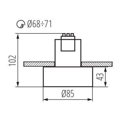 Podhledové svítidlo MINI RITI 1xGU10/25W/230V černá/zlatá