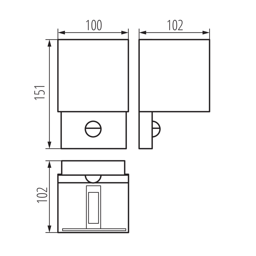 LED Venkovní nástěnné svítidlo se senzorem REKA LED/7W/230V IP54 antracit hranatý