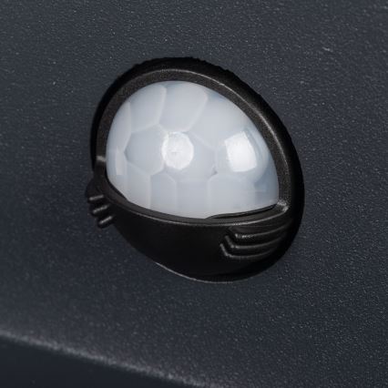 LED Venkovní nástěnné svítidlo se senzorem REKA LED/7W/230V IP54 antracit kulatý