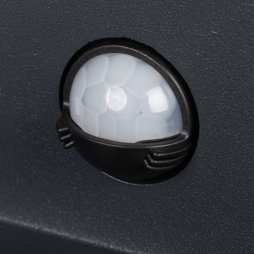 LED Venkovní nástěnné svítidlo se senzorem REKA LED/7W/230V IP54 antracit kulatý