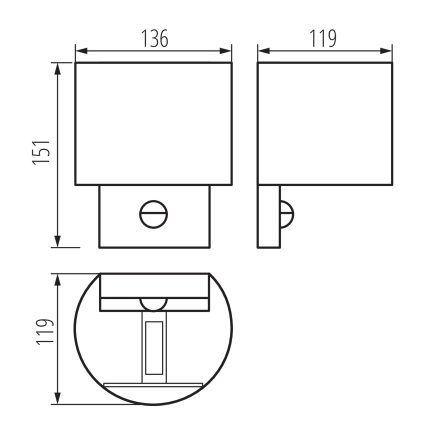 LED Venkovní nástěnné svítidlo se senzorem REKA LED/7W/230V IP54 antracit kulatý