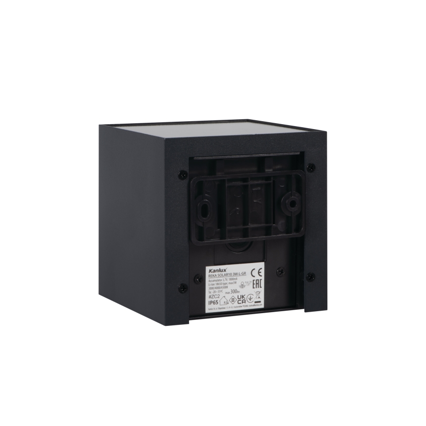 LED Solární nástěnné svítidlo se senzorem REKA LED/3W/3,7V 1800 mAh 3000/4000/6500K IP65 černá