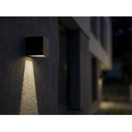 LED Solární nástěnné svítidlo se senzorem REKA LED/6W/3,7V 1800 mAh 3000/4000/6500K IP65 antracit
