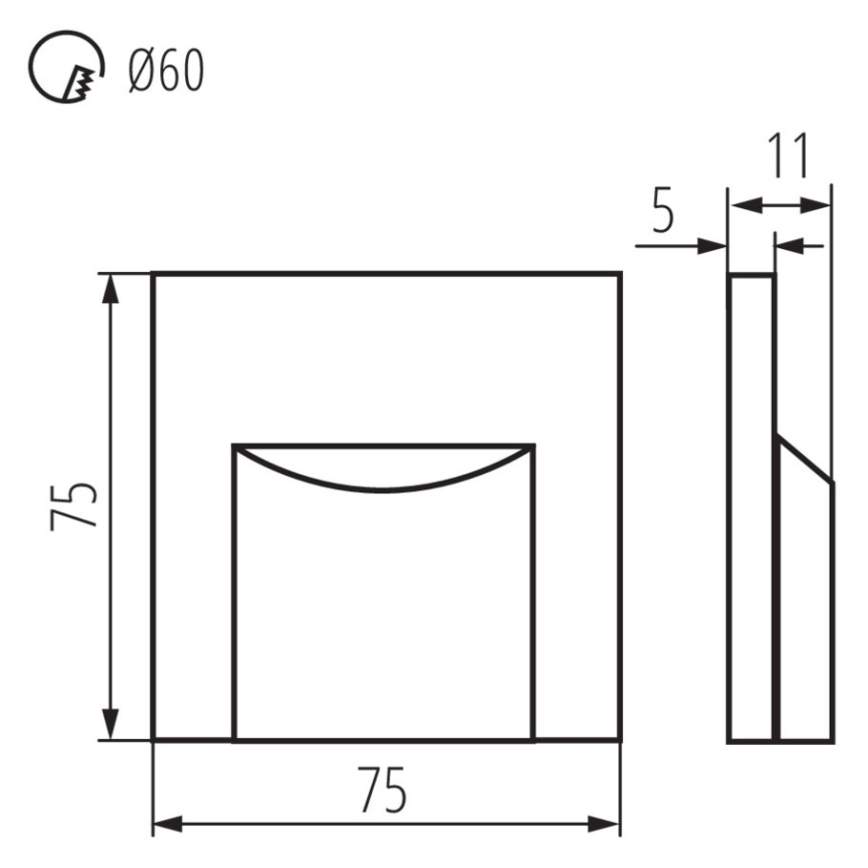 LED Schodišťové svítidlo ERINUS LED/0,8W/12V 3000K šedá