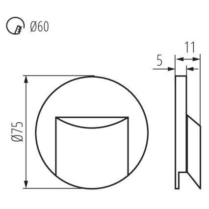 LED Schodišťové svítidlo ERINUS LED/0,8W/12V 3000K černá