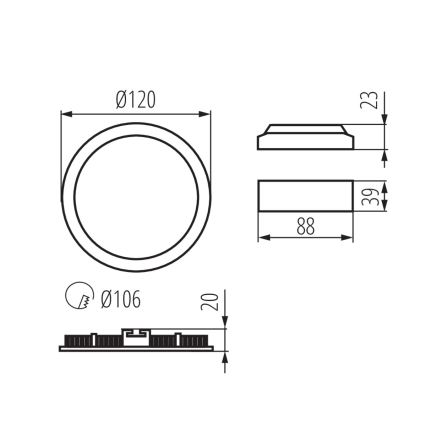 LED Koupelnové podhledové svítidlo ROUNDA LED/6W/230V IP44 černá pr. 12 cm