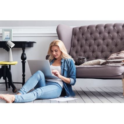 Stolní lampa LARATA 1xE27/5W/230V bílá