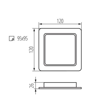 LED Koupelnové podhledové svítidlo TAVO LED/9W/230V 3000/4000/6000K 12x12 cm IP44 bílá