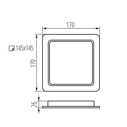 LED Koupelnové podhledové svítidlo TAVO LED/18W/230V 3000/4000/6000K 17x17 cm IP44 bílá