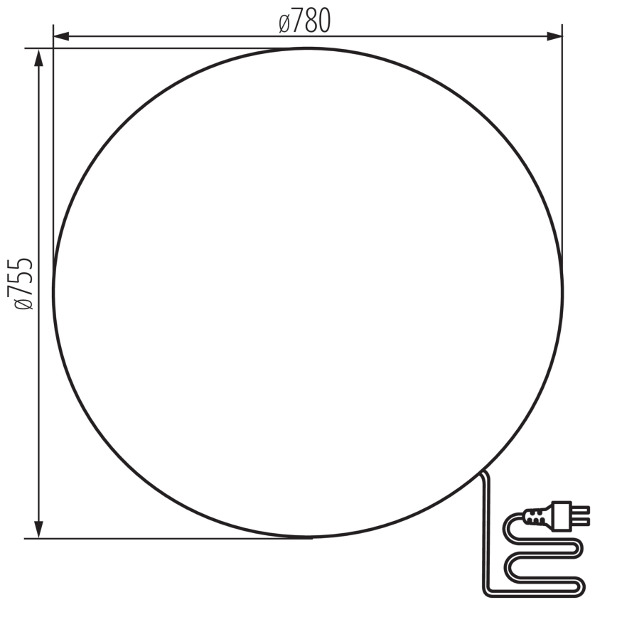 Venkovní lampa STONO 1xE27/25W/230V pr. 78 cm IP65