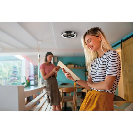 LED Stmívatelné stropní svítidlo s ventilátorem PLAVE LED/48W/230V 3000/4000/6500K + dálkové ovládání