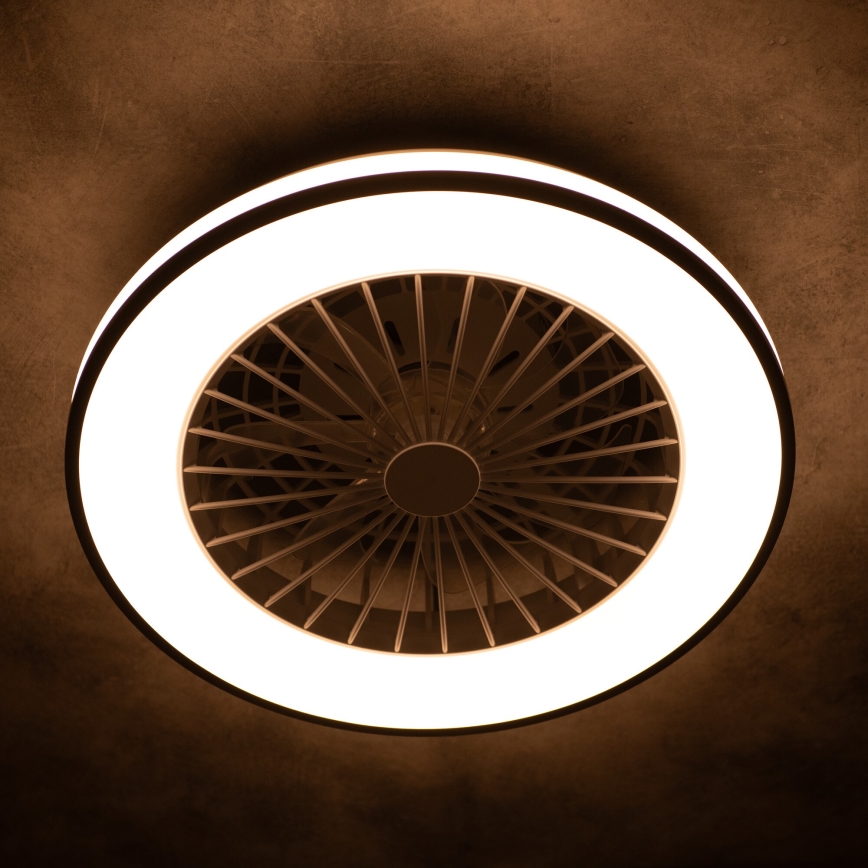 LED Stmívatelné stropní svítidlo s ventilátorem PLAVE LED/48W/230V 3000/4000/6500K + dálkové ovládání