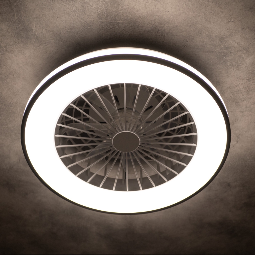 LED Stmívatelné stropní svítidlo s ventilátorem PLAVE LED/48W/230V 3000/4000/6500K + dálkové ovládání