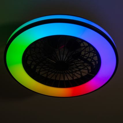 LED RGBW Stmívatelné stropní svítidlo s ventilátorem PLAVE LED/48W/230V 3000/4000/6500K + dálkové ovládání