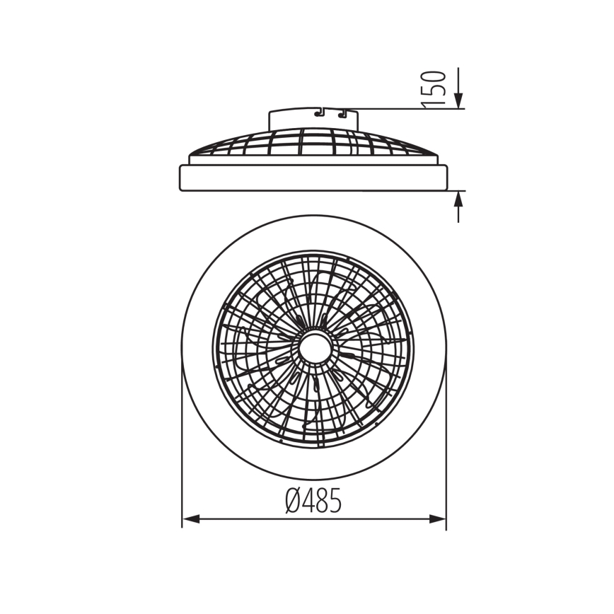 LED RGBW Stmívatelné stropní svítidlo s ventilátorem PLAVE LED/48W/230V 3000/4000/6500K + dálkové ovládání