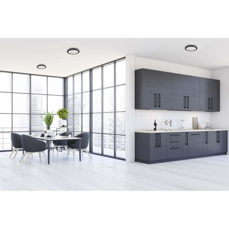LED Venkovní stropní svítidlo BENO E LED/20W/230V 3000/4000/6500K pr. 20 cm IP65 černá