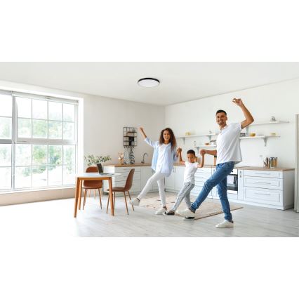 LED Stmívatelné stropní svítidlo PLAFON LED/20W/230V 3000-6500K Wi-Fi černá