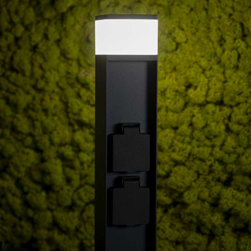 Venkovní lampa se 2 zásuvkami DASTEN 1xG9/11W/230V 30 cm IP44 černá