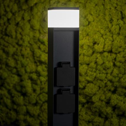 Venkovní lampa se 2 zásuvkami DASTEN 1xG9/11W/230V 50 cm IP44 černá