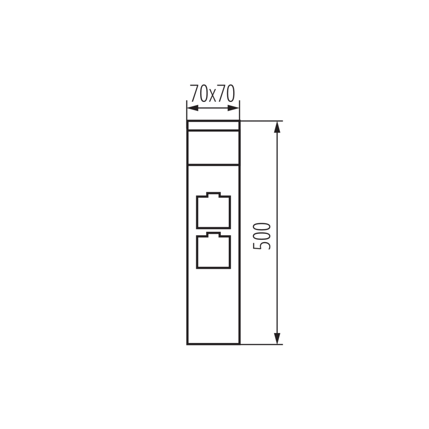 Venkovní lampa se 2 zásuvkami DASTEN 1xG9/11W/230V 50 cm IP44 černá