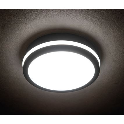 LED Venkovní stropní svítidlo BENO LED/24/30W/230V 3000/3500/4000K IP65 antracit kulatý