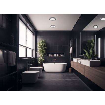 LED Venkovní stropní svítidlo se senzorem pohybu BENO LED/12/18W/230V 3000/3500/4000K IP65 antracit kulatý