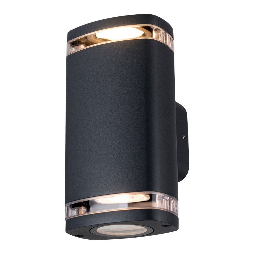 Venkovní nástěnné svítidlo ZEVI 2xGU10/10W/230V IP54 černá