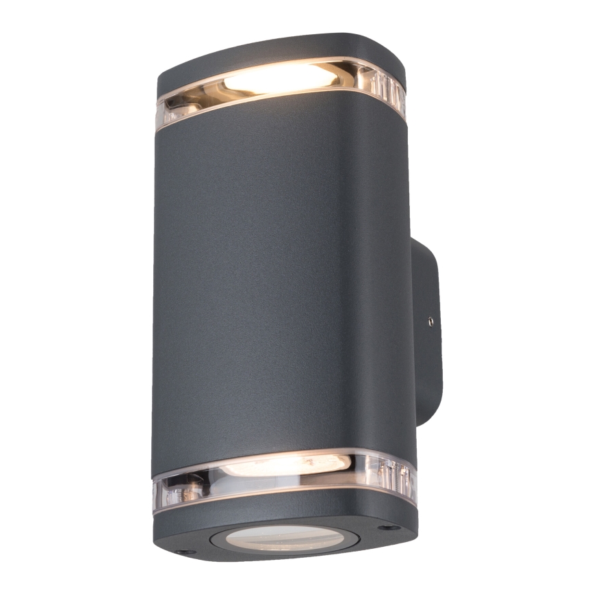 Venkovní nástěnné svítidlo ZEVI 2xGU10/10W/230V IP54 antracit