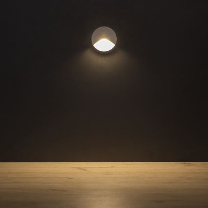 LED Schodišťové svítidlo se senzorem pohybu a soumraku EXIN LED/2,5W/230V 3000K IP65 bílá kulatý