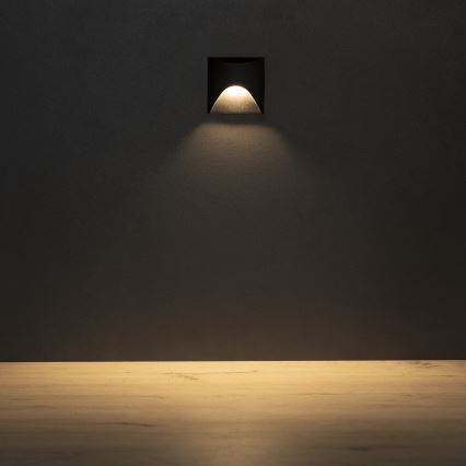 LED Schodišťové svítidlo EXIN LED/2,5W/230V 3000K IP65 černá hranatý