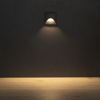 LED Schodišťové svítidlo EXIN LED/2,5W/230V 3000K IP65 antracit hranatý