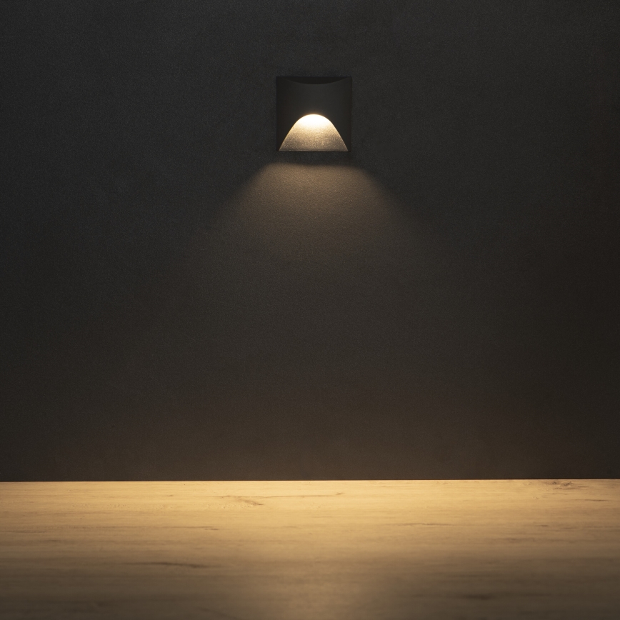 LED Schodišťové svítidlo EXIN LED/2,5W/230V 3000K IP65 antracit hranatý