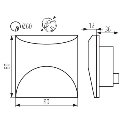 LED Schodišťové svítidlo EXIN LED/2,5W/230V 3000K IP65 antracit hranatý
