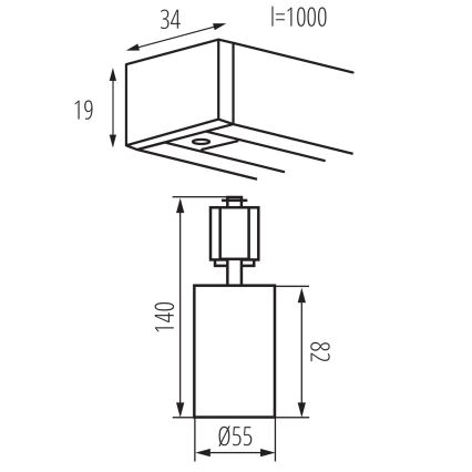 Bodové svítidlo v lištovém systému ALTEAR 2xGU10/10W/230V 1m bílá