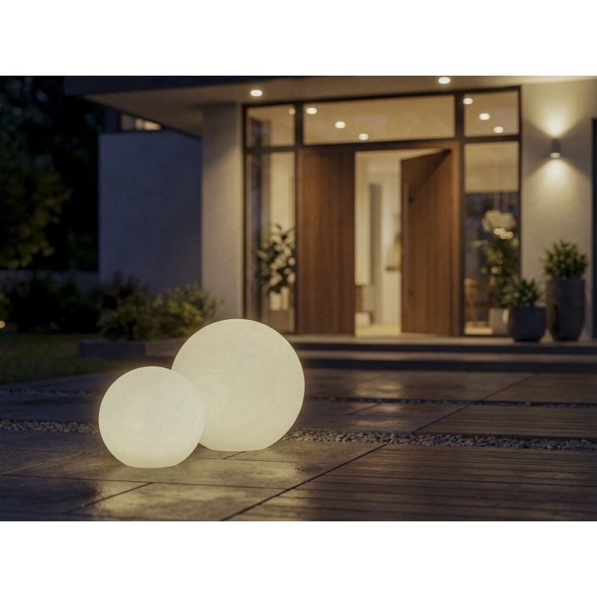 Venkovní lampa STONO 1xE27/15W/230V pr. 20 cm IP65 bílá