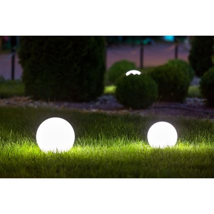 Venkovní lampa STONO 1xE27/15W/230V pr. 20 cm IP65 bílá