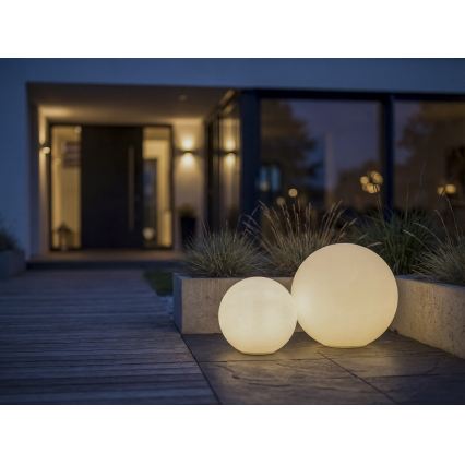 Venkovní lampa STONO 1xE27/20W/230V pr. 40 cm IP65 bílá