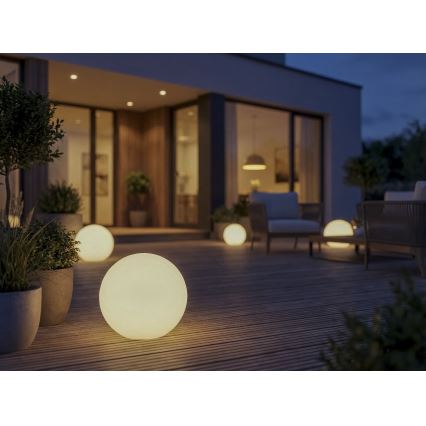 Venkovní lampa STONO 1xE27/20W/230V pr. 40 cm IP65 bílá