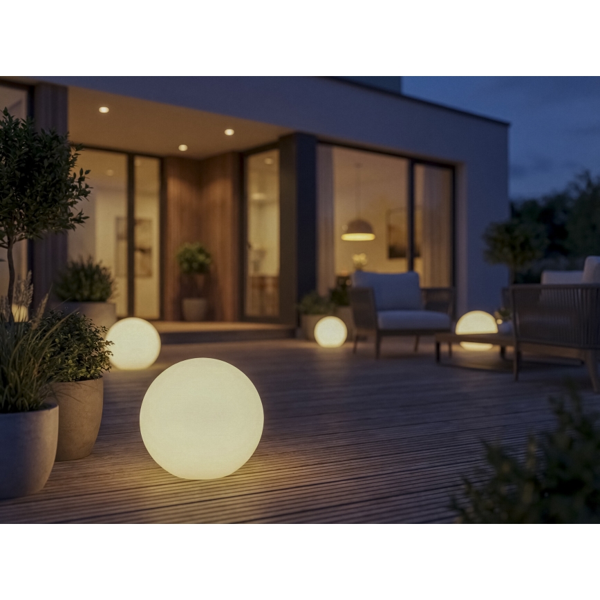 Venkovní lampa STONO 1xE27/20W/230V pr. 40 cm IP65 bílá